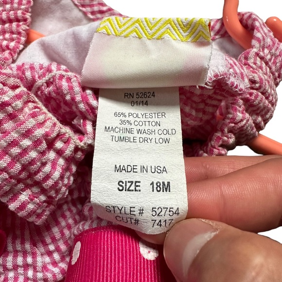 Southern Sunshine girls 18 months bodysuit check pattern polka dot alligator - Picture 7 of 7